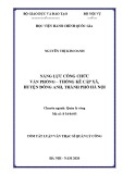 Tóm tắt Luận văn Thạc sĩ Quản lý công: Năng lực công chức Văn phòng Thống kê cấp xã, huyện Đông Anh, thành phố Hà Nội