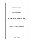 Tóm tắt Luận văn Thạc sĩ Quản lý công: Quản lý nhà nước về dịch vụ văn hóa trên địa bàn huyện Hoài Đức, thành phố Hà Nội