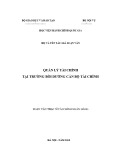 Luận văn Thạc sĩ Tài chính Ngân hàng: Quản lý tài chính tại Trường Bồi dưỡng cán bộ tài chính (năm 2018)