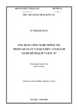 Tóm tắt Luận văn Thạc sĩ Quản lý công: Ứng dụng công nghệ thông tin trong quản lý văn bản đến, văn bản đi tại Bộ Kế hoạch và Đầu tư