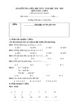 Đề thi giữa học kì 2 môn Toán lớp 1 năm 2019-2020 - Trường Tiểu học Lê Quý Đôn
