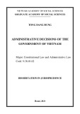 Dissertation in jurisprudence: Administrative decisions of the government of Vietnam