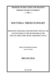 Doctoral thesis summary International economics: Promoting trade relations between Vietnam and south of Korea in the framework of the Vietnam- Korea free trade agreement (VKFTA)