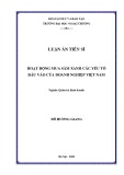 Luận án Tiến sĩ Quản trị kinh doanh: Hoạt động mua sắm xanh các yếu tố đầu vào của doanh nghiệp Việt Nam