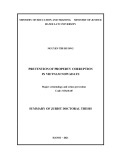 Summary of jurist Doctoral thesis: Prevention of property corruption in Vietnam nowadays