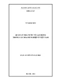 Luận án Tiến sĩ Luật học: Quản lý nhà nước về lao động trong các doanh nghiệp ở Việt Nam