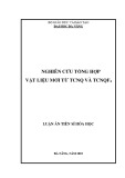 Luận án Tiến sĩ Hóa học: Nghiên cứu tổng hợp vật liệu mới từ  TCNQ và TCNQF4