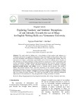 Exploring teachers’ and students’ perceptions of and attitudes towards the use of blogs for english writing skills at a Vietnamese university