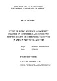 Doctoral thesis: Effect of human resource management practice on competitive advantage and business results of enterprises - Case study on VNPTs in provinces and cities