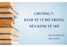 Bài giảng Kinh tế học vĩ mô - Chương 7: Kinh tế vĩ mô trong nền kinh tế mở