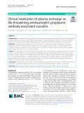 Clinical implication of plasma exchange on life-threatening antineutrophil cytoplasmic antibody-associated vasculitis