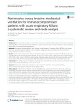 Noninvasive versus invasive mechanical ventilation for immunocompromised patients with acute respiratory failure: A systematic review and meta-analysis