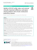 Validity of EQ-5D utility index and minimal clinically important difference estimation among patients with chronic obstructive pulmonary disease