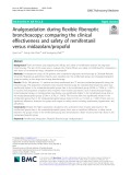 Analgosedation during flexible fiberoptic bronchoscopy: Comparing the clinical effectiveness and safety of remifentanil versus midazolam/propofol