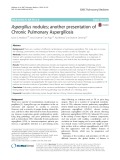 Aspergillus nodules; another presentation of Chronic Pulmonary Aspergillosis