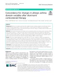 Concordance for changes in allergic asthma domain variables after short-term corticosteroid therapy