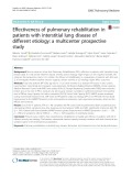 Effectiveness of pulmonary rehabilitation in patients with interstitial lung disease of different etiology: A multicenter prospective study