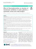 Effect of Dexmedetomidine on duration of mechanical ventilation in septic patients: A systematic review and meta-analysis