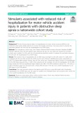Stimulants associated with reduced risk of hospitalization for motor vehicle accident injury in patients with obstructive sleep apnea-a nationwide cohort study