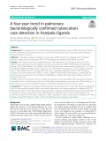 A four-year trend in pulmonary bacteriologically confirmed tuberculosis case detection in Kampala-Uganda