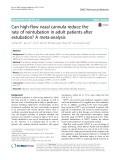 Can high-flow nasal cannula reduce the rate of reintubation in adult patients after extubation? A meta-analysis