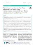 Hemoptysis requiring bronchial artery embolization in patients with nontuberculous mycobacterial lung disease