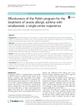 Effectiveness of the Polish program for the treatment of severe allergic asthma with omalizumab: A single-center experience