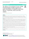 The efficacy of recombinant human soluble thrombomodulin (rhsTM) treatment for acute exacerbation of idiopathic pulmonary fibrosis: A systematic review and metaanalysis