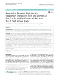 Association between high-density lipoprotein cholesterol level and pulmonary function in healthy Korean adolescents: The JS high school study