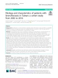 Etiology and characteristics of patients with bronchiectasis in Taiwan: A cohort study from 2002 to 2016