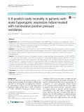 IL-8 predicts early mortality in patients with acute hypercapnic respiratory failure treated with noninvasive positive pressure ventilation