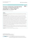 Transient symptomatic hyperglycaemia secondary to inhaled fluticasone propionate in a young child