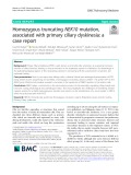 Homozygous truncating NEK10 mutation, associated with primary ciliary dyskinesia: A case report