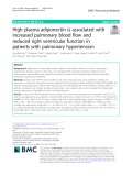 High plasma adiponectin is associated with increased pulmonary blood flow and reduced right ventricular function in patients with pulmonary hypertension