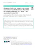 Efficacy and safety of oxygen-sparing nasal reservoir cannula for treatment of pediatric hypoxemic pneumonia in Uganda: A pilot randomized clinical trial