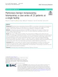Pulmonary benign metastasizing leiomyomas: A case series of 23 patients at a single facility