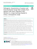 Pathogenic characteristics of sputum and bronchoalveolar lavage fluid samples from patients with lower respiratory tract infection in a large teaching hospital in China: A retrospective study