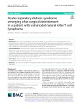 Acute respiratory distress syndrome emerging after surgical debridement in a patient with extranodal natural killer/T cell lymphoma
