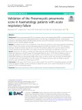 Validation of the Pneumocystis pneumonia score in haematology patients with acute respiratory failure
