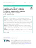 Procalcitonin and C-reactive protein perform better than the neutrophil/ lymphocyte count ratio in evaluating hospital acquired pneumonia