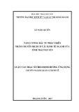 Luận văn Thạc sĩ Quản lý kinh tế: Tăng cường đầu tư phát triển nhằm chuyển dịch cơ cấu kinh tế ngành của tỉnh Thái Nguyên