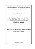 Luận văn Thạc sĩ Quản lý kinh tế: Quản lý nhà nước về lao động tại KCN Yên bình, tỉnh Thái Nguyên