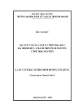 Luận văn Thạc sĩ Quản lý kinh tế: Quản lý ngân sách xã trên địa bàn xã Thịnh Đức, thành phố Thái Nguyên, tỉnh Thái Nguyên