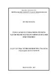 Luận văn Thạc sĩ Quản lý kinh tế: Nâng cao quản lý hoạt động tín dụng tại Chi nhánh Ngân hàng Chính sách xã hội tỉnh Vĩnh Phúc