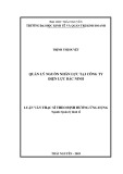 Luận văn Thạc sĩ Quản lý kinh tế: Quản lý nguồn nhân lực tại Công ty Điện lực Bắc Ninh