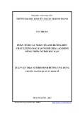 Luận văn Thạc sĩ Quản lý kinh tế: Phân tích các nhân tố ảnh hưởng đến chất lượng đào tạo nghề cho lao động nông thôn ở tỉnh Bắc Kạn