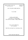 Tóm tắt Luận văn Thạc sĩ Quản lý công: Quản lý nhà nước về công tác thanh niên huyện Triệu Phong, tỉnh Quảng Trị