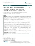 Short-term effects of a nicotine-free e-cigarette compared to a traditional cigarette in smokers and non-smokers