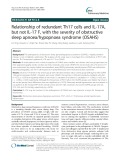Relationship of redundant Th17 cells and IL-17A, but not IL-17 F, with the severity of obstructive sleep apnoea/hypopnoea syndrome (OSAHS)