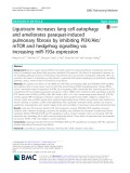 Ligustrazin increases lung cell autophagy and ameliorates paraquat-induced pulmonary fibrosis by inhibiting PI3K/Akt/ mTOR and hedgehog signalling via increasing miR-193a expression